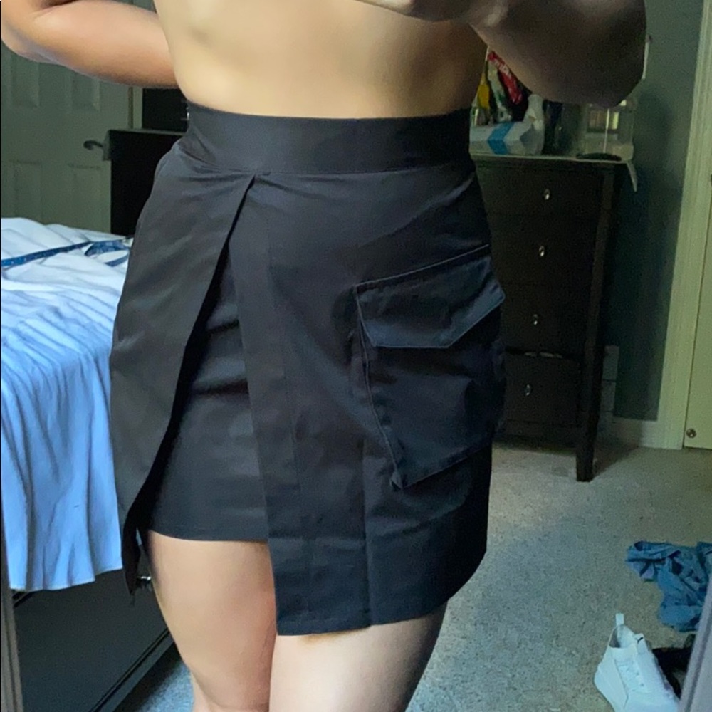 Black Cargo Skirt